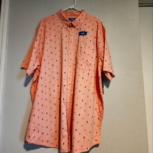 Young Men's button Up Short Sleeve Shirt With FLEX 2XL